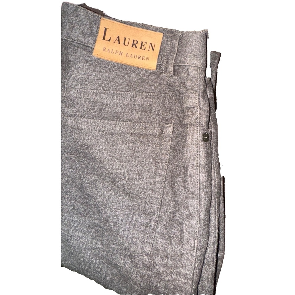 Lauren Ralph Lauren petite Gray Brushed Cotton blend Pants Size 8P straight leg